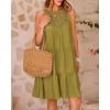 imageBTFBM Women Summer Halter Dresses Casual Spring 2025 Sleeveless ALine Tiered Swing Mini Dress Beach Vacation SundressArmy Green