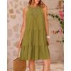 imageBTFBM Women Summer Halter Dresses Casual Spring 2025 Sleeveless ALine Tiered Swing Mini Dress Beach Vacation SundressArmy Green