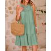 imageBTFBM Women Summer Halter Dresses Casual Spring 2025 Sleeveless ALine Tiered Swing Mini Dress Beach Vacation SundressBean Green