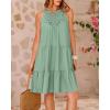 imageBTFBM Women Summer Halter Dresses Casual Spring 2025 Sleeveless ALine Tiered Swing Mini Dress Beach Vacation SundressBean Green