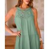 imageBTFBM Women Summer Halter Dresses Casual Spring 2025 Sleeveless ALine Tiered Swing Mini Dress Beach Vacation SundressBean Green
