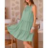 imageBTFBM Women Summer Halter Dresses Casual Spring 2025 Sleeveless ALine Tiered Swing Mini Dress Beach Vacation SundressBean Green