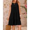 imageBTFBM Women Summer Halter Dresses Casual Spring 2025 Sleeveless ALine Tiered Swing Mini Dress Beach Vacation SundressBlack