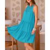imageBTFBM Women Summer Halter Dresses Casual Spring 2025 Sleeveless ALine Tiered Swing Mini Dress Beach Vacation SundressBright Lake Blue