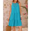 imageBTFBM Women Summer Halter Dresses Casual Spring 2025 Sleeveless ALine Tiered Swing Mini Dress Beach Vacation SundressBright Lake Blue