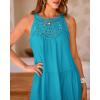 imageBTFBM Women Summer Halter Dresses Casual Spring 2025 Sleeveless ALine Tiered Swing Mini Dress Beach Vacation SundressBright Lake Blue