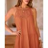 imageBTFBM Women Summer Halter Dresses Casual Spring 2025 Sleeveless ALine Tiered Swing Mini Dress Beach Vacation SundressBrown Orange