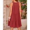 imageBTFBM Women Summer Halter Dresses Casual Spring 2025 Sleeveless ALine Tiered Swing Mini Dress Beach Vacation SundressBrown Red