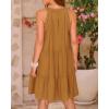imageBTFBM Women Summer Halter Dresses Casual Spring 2025 Sleeveless ALine Tiered Swing Mini Dress Beach Vacation SundressBrown Yellow