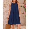 imageBTFBM Women Summer Halter Dresses Casual Spring 2025 Sleeveless ALine Tiered Swing Mini Dress Beach Vacation SundressDark Blue