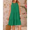 imageBTFBM Women Summer Halter Dresses Casual Spring 2025 Sleeveless ALine Tiered Swing Mini Dress Beach Vacation SundressGreen
