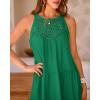 imageBTFBM Women Summer Halter Dresses Casual Spring 2025 Sleeveless ALine Tiered Swing Mini Dress Beach Vacation SundressGreen