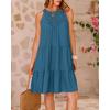 imageBTFBM Women Summer Halter Dresses Casual Spring 2025 Sleeveless ALine Tiered Swing Mini Dress Beach Vacation SundressLake Blue