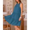 imageBTFBM Women Summer Halter Dresses Casual Spring 2025 Sleeveless ALine Tiered Swing Mini Dress Beach Vacation SundressLake Blue