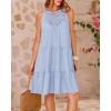 imageBTFBM Women Summer Halter Dresses Casual Spring 2025 Sleeveless ALine Tiered Swing Mini Dress Beach Vacation SundressLight Blue