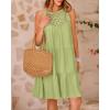 imageBTFBM Women Summer Halter Dresses Casual Spring 2025 Sleeveless ALine Tiered Swing Mini Dress Beach Vacation SundressLight Green