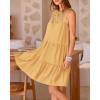 imageBTFBM Women Summer Halter Dresses Casual Spring 2025 Sleeveless ALine Tiered Swing Mini Dress Beach Vacation SundressLight Orange