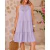 imageBTFBM Women Summer Halter Dresses Casual Spring 2025 Sleeveless ALine Tiered Swing Mini Dress Beach Vacation SundressLight Purple