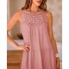 imageBTFBM Women Summer Halter Dresses Casual Spring 2025 Sleeveless ALine Tiered Swing Mini Dress Beach Vacation SundressPink