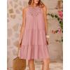 imageBTFBM Women Summer Halter Dresses Casual Spring 2025 Sleeveless ALine Tiered Swing Mini Dress Beach Vacation SundressPink