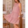 imageBTFBM Women Summer Halter Dresses Casual Spring 2025 Sleeveless ALine Tiered Swing Mini Dress Beach Vacation SundressPink