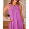imageBTFBM Women Summer Halter Dresses Casual Spring 2025 Sleeveless ALine Tiered Swing Mini Dress Beach Vacation SundressPurple