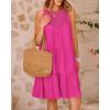 imageBTFBM Women Summer Halter Dresses Casual Spring 2025 Sleeveless ALine Tiered Swing Mini Dress Beach Vacation SundressRose Red