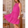 imageBTFBM Women Summer Halter Dresses Casual Spring 2025 Sleeveless ALine Tiered Swing Mini Dress Beach Vacation SundressRose Red