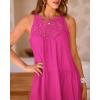 imageBTFBM Women Summer Halter Dresses Casual Spring 2025 Sleeveless ALine Tiered Swing Mini Dress Beach Vacation SundressRose Red