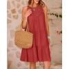 imageBTFBM Women Summer Halter Dresses Casual Spring 2025 Sleeveless ALine Tiered Swing Mini Dress Beach Vacation SundressRust Red