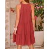 imageBTFBM Women Summer Halter Dresses Casual Spring 2025 Sleeveless ALine Tiered Swing Mini Dress Beach Vacation SundressRust Red
