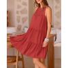 imageBTFBM Women Summer Halter Dresses Casual Spring 2025 Sleeveless ALine Tiered Swing Mini Dress Beach Vacation SundressRust Red