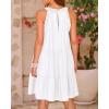 imageBTFBM Women Summer Halter Dresses Casual Spring 2025 Sleeveless ALine Tiered Swing Mini Dress Beach Vacation SundressWhite