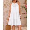 imageBTFBM Women Summer Halter Dresses Casual Spring 2025 Sleeveless ALine Tiered Swing Mini Dress Beach Vacation SundressWhite