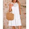 imageBTFBM Women Summer Halter Dresses Casual Spring 2025 Sleeveless ALine Tiered Swing Mini Dress Beach Vacation SundressWhite