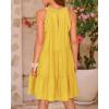 imageBTFBM Women Summer Halter Dresses Casual Spring 2025 Sleeveless ALine Tiered Swing Mini Dress Beach Vacation SundressYellow