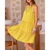 imageBTFBM Women Summer Halter Dresses Casual Spring 2025 Sleeveless ALine Tiered Swing Mini Dress Beach Vacation SundressYellow