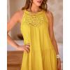 imageBTFBM Women Summer Halter Dresses Casual Spring 2025 Sleeveless ALine Tiered Swing Mini Dress Beach Vacation SundressYellow