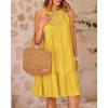 imageBTFBM Women Summer Halter Dresses Casual Spring 2025 Sleeveless ALine Tiered Swing Mini Dress Beach Vacation SundressYellow
