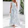imageBTFBM Women Summer One Shoulder Floral Wedding Guest Dresses Sleeveless Smocked Ruffle Flowy Beach Vacation Maxi DressFloral Light Blue