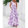 imageBTFBM Women Summer One Shoulder Floral Wedding Guest Dresses Sleeveless Smocked Ruffle Flowy Beach Vacation Maxi DressFloral Purple
