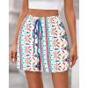 imageBTFBM Womens Boho Summer Shorts Beach Vacation Clothes 2025 Elastic Waist Casual Printed Loose Short Lounge Pant PocketsPrint Blue