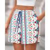 imageBTFBM Womens Boho Summer Shorts Beach Vacation Clothes 2025 Elastic Waist Casual Printed Loose Short Lounge Pant PocketsPrint Blue