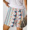 imageBTFBM Womens Boho Summer Shorts Beach Vacation Clothes 2025 Elastic Waist Casual Printed Loose Short Lounge Pant PocketsPrint Blue