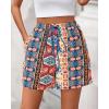 imageBTFBM Womens Boho Summer Shorts Beach Vacation Clothes 2025 Elastic Waist Casual Printed Loose Short Lounge Pant PocketsPrint Navy