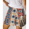 imageBTFBM Womens Boho Summer Shorts Beach Vacation Clothes 2025 Elastic Waist Casual Printed Loose Short Lounge Pant PocketsPrint Navy