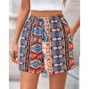 imageBTFBM Womens Boho Summer Shorts Beach Vacation Clothes 2025 Elastic Waist Casual Printed Loose Short Lounge Pant PocketsPrint Navy