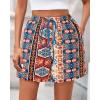 imageBTFBM Womens Boho Summer Shorts Beach Vacation Clothes 2025 Elastic Waist Casual Printed Loose Short Lounge Pant PocketsPrint Navy