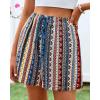 imageBTFBM Womens Boho Summer Shorts Beach Vacation Clothes 2025 Elastic Waist Casual Printed Loose Short Lounge Pant PocketsStriped Navy