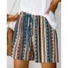 imageBTFBM Womens Boho Summer Shorts Beach Vacation Clothes 2025 Elastic Waist Casual Printed Loose Short Lounge Pant PocketsStriped Navy